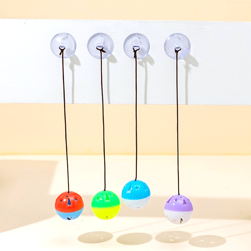 Jouet Suspendu à Ventouse avec Boule Sonore pour Chat