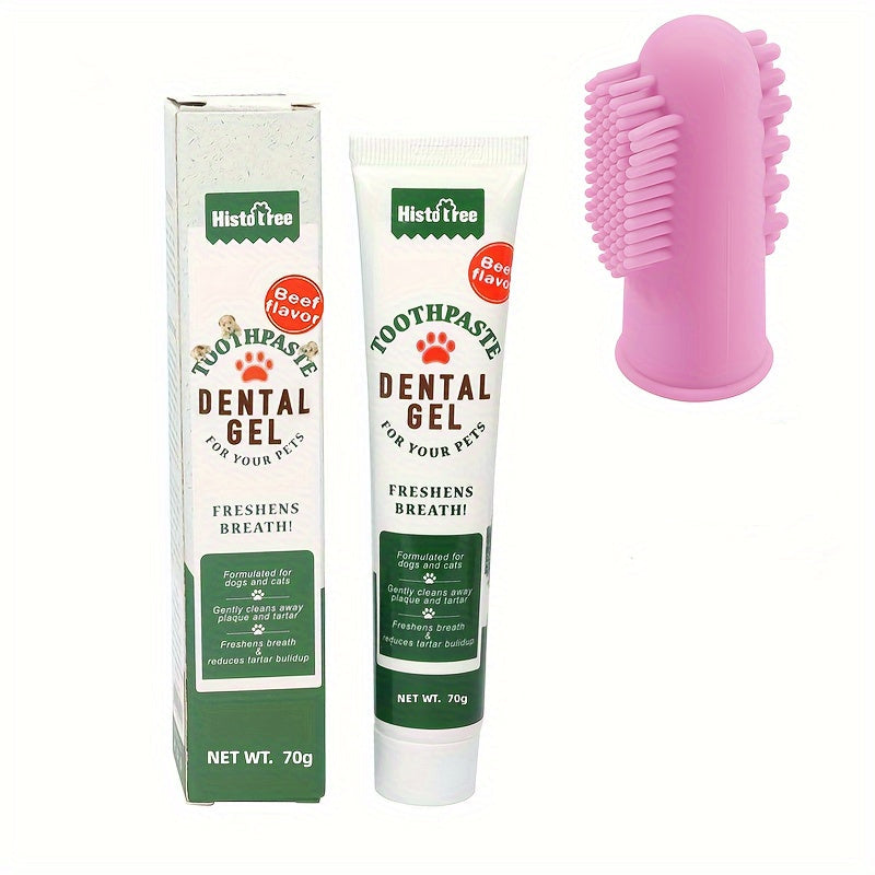 Brosse à Dents Doigt + Dentifrice Goût Bœuf