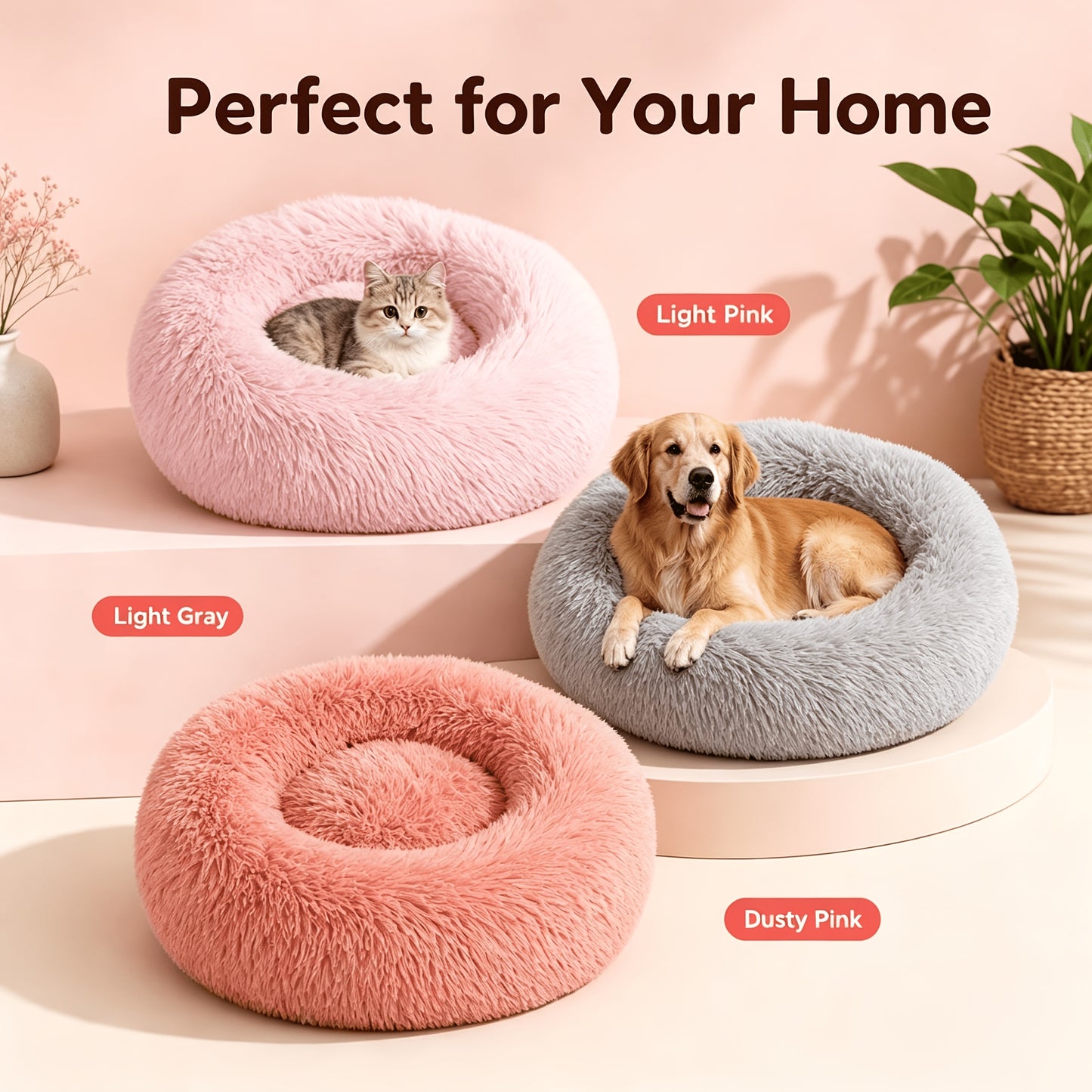 Panier apaisant rond pour grand chien — pouf pour chien