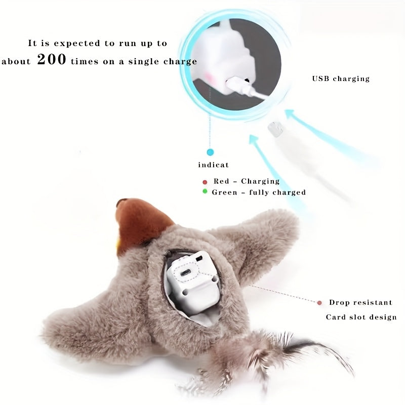 Oiseau Interactif Électrique Rechargeable pour Chat