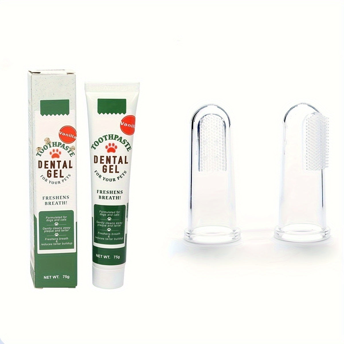 Kit d’Hygiène Dentaire pour Animaux - 2 Brosses et Dentifrice