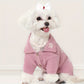 Pull Tricoté avec Boutons Fleur pour Chiens et Chats – Cardigan Rose ou Bleu à Col Replié