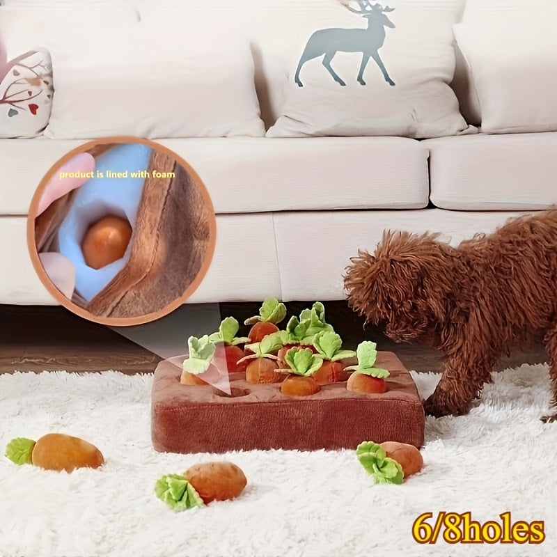 Jeu de Récolte de Carottes en Peluche pour Chiens