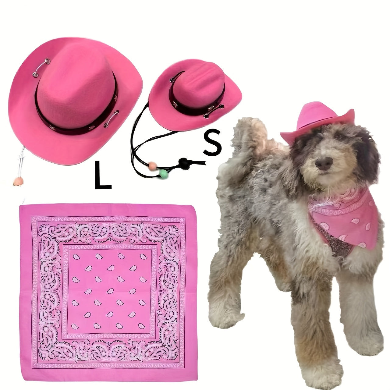 Chapeau et Bandana Western pour Chiens et Chats – Set 2 Pièces