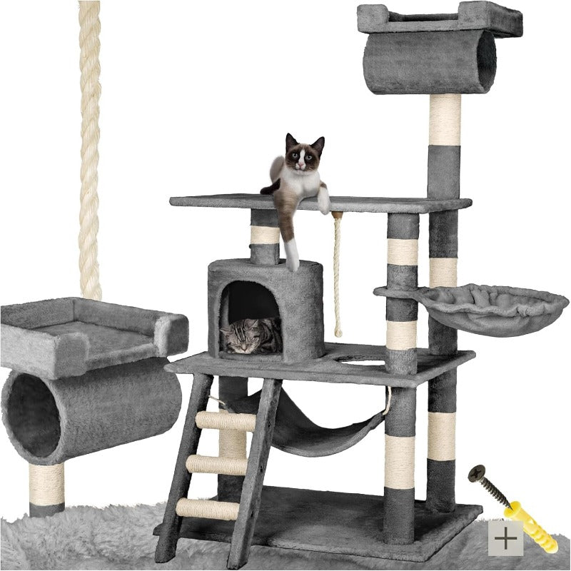 Arbre à Chat avec Hamac, Tunnel et Griffoirs en Sisal