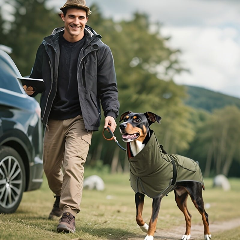 Manteau Imperméable Ajustable pour Chiens avec Col Haut