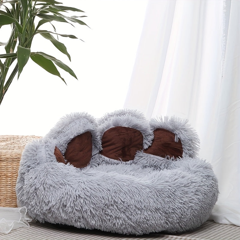 Panier patte d'ours en fausse fourrure