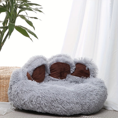Panier patte d'ours en fausse fourrure