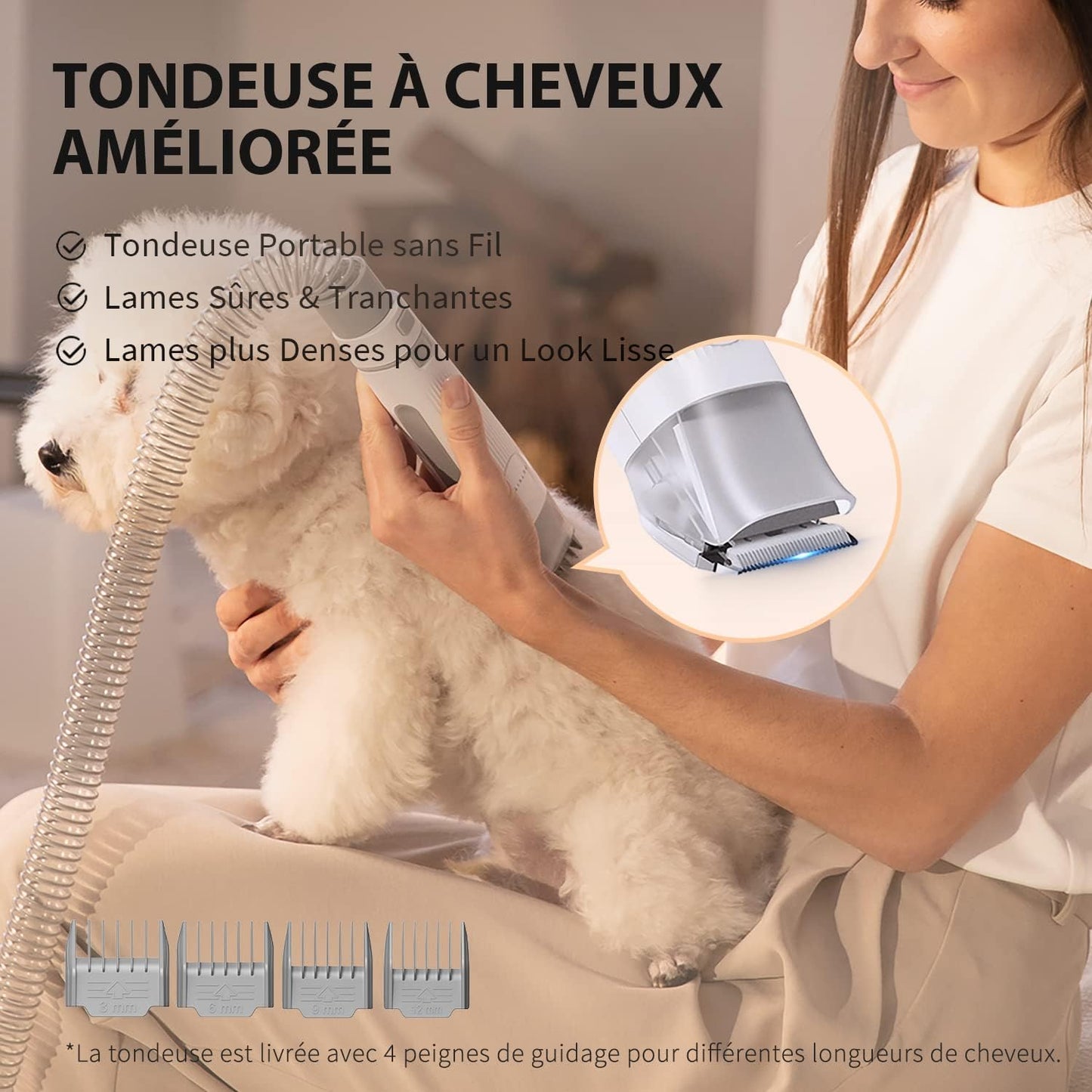 Kit de Toilettage pour Chiens avec Aspirateur