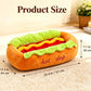 Tapis de couchage forme hot-dog pour chien et chat