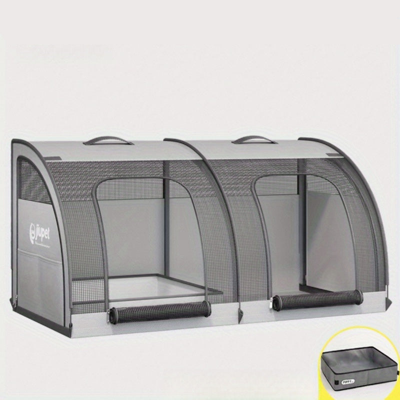 Maison Double Pliable avec Bac à Litière intégré