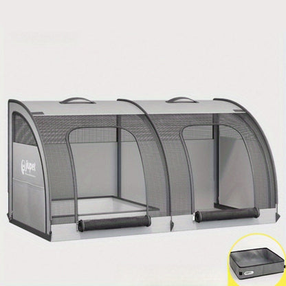Maison Double Pliable avec Bac à Litière intégré