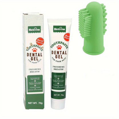 Brosse à Dents Doigt + Dentifrice Goût Bœuf