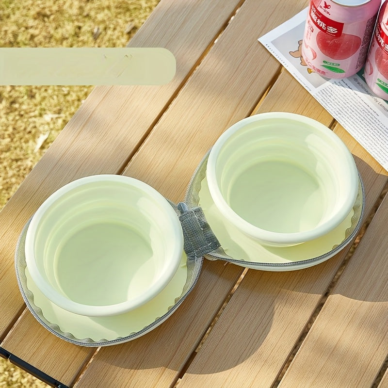 Gamelle double pliable en silicone pour voyage
