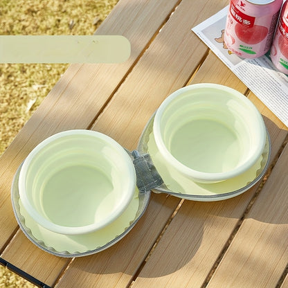 Gamelle double pliable en silicone pour voyage