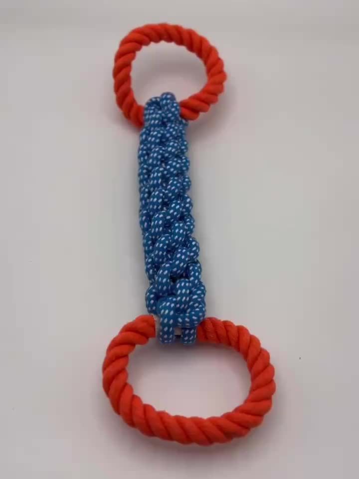 Jouet à Corde Résistant pour Chiens avec Double Poignée