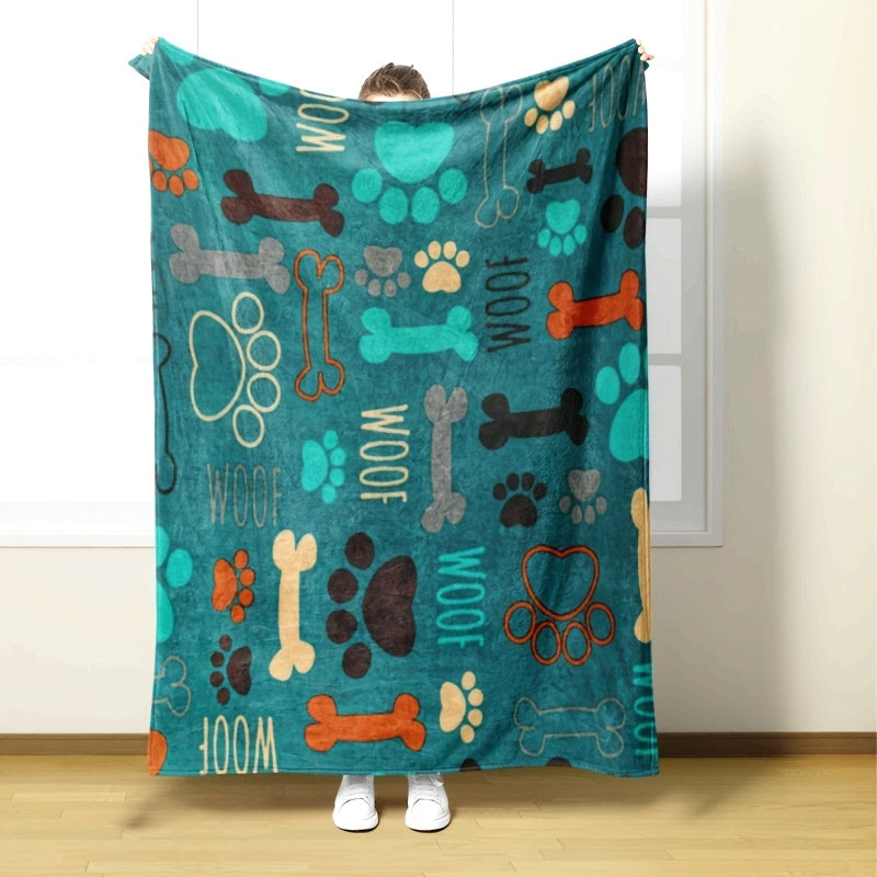 Couverture Flanelle à Motifs Pattes et Os