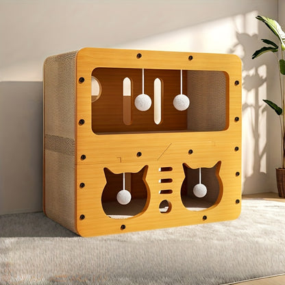 Maison Griffoir Verticale à Deux Niveaux pour Chats de Grande Taille