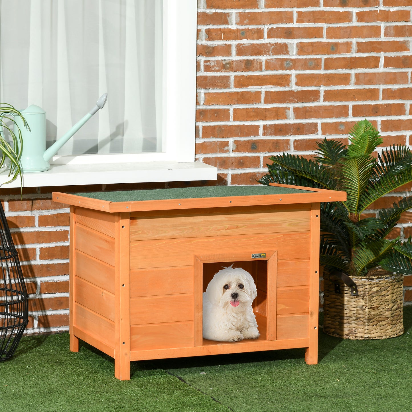 Niche en Bois Élevée PawHut avec Toit Bitumé Incliné