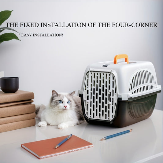 Caisse de transport pour chat en PP avec porte sécurisée