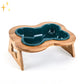 Gamelle Céramique Élevée pour Chien – Design Os & Support Bois