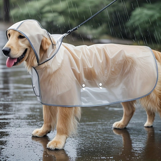 Imperméable Transparent à Capuche pour Chiens de Grande Taille