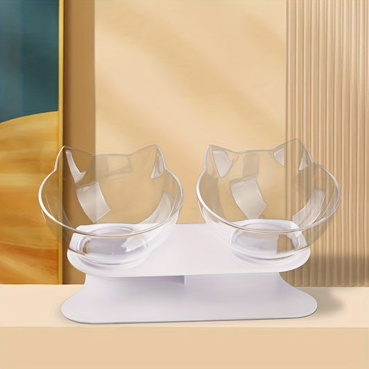 Gamelle Double Inclinée Transparente Antidérapante