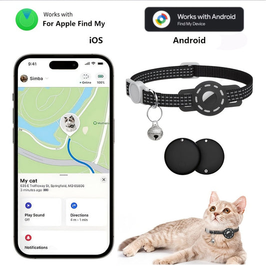 Collier Connecté avec Boucle Sécurité et Localisation pour Chats