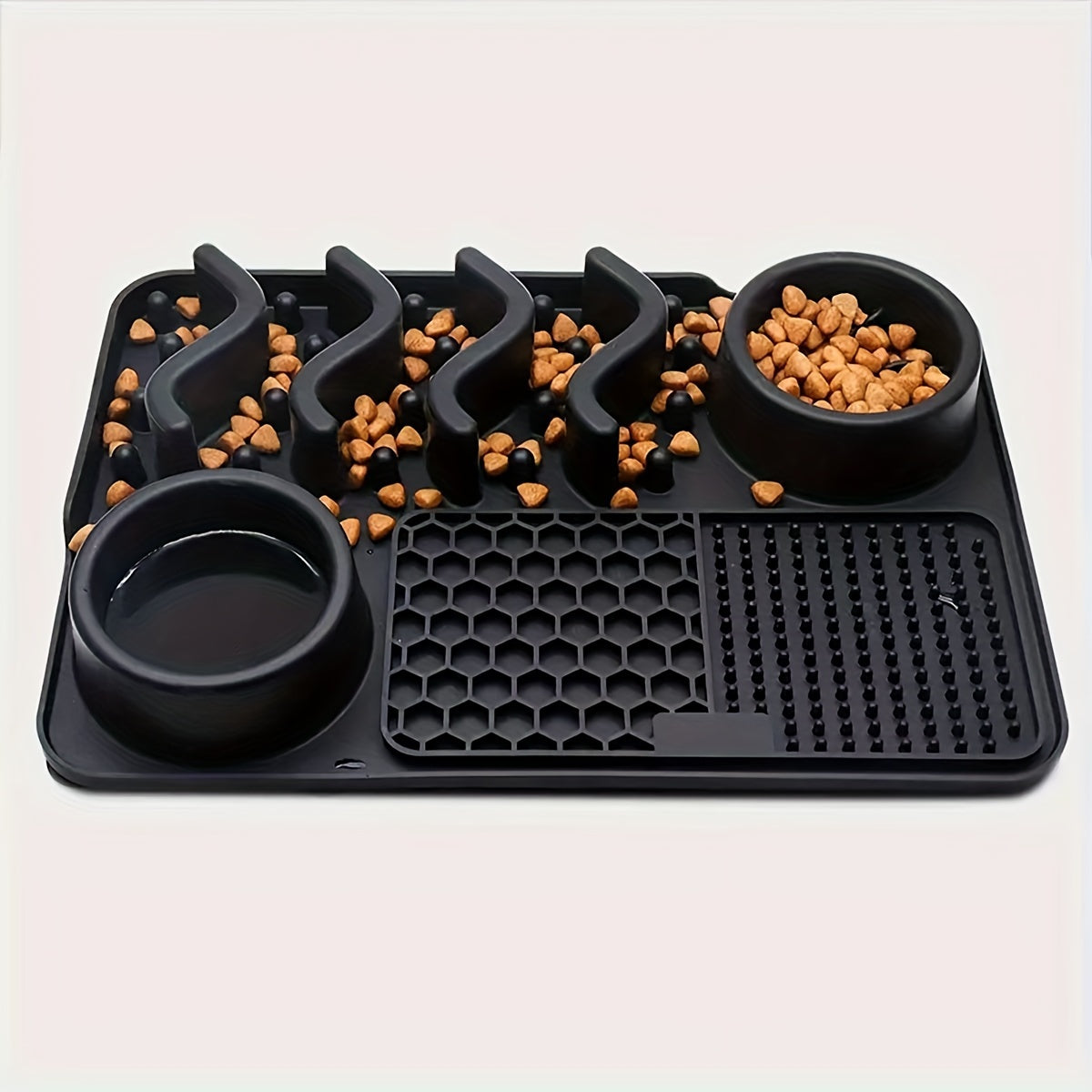 Tapis à Lécher Multifonction avec Bols en Silicone pour Chien