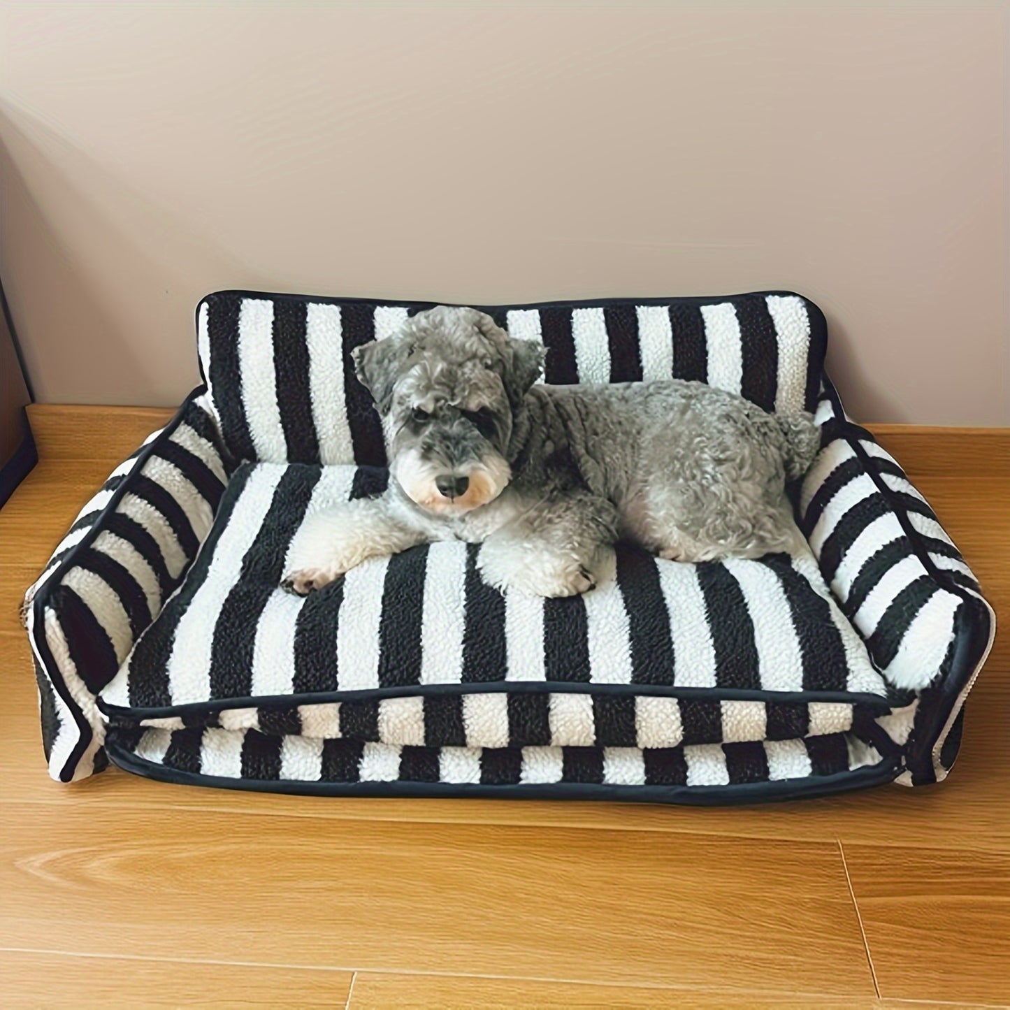 Canapé Double Coussin à Rayures pour Chien et Chat