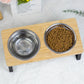 Support Élevé Double ou Triple pour Gamelles – Bois Bambou & Inox