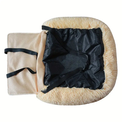 Siège Auto Douillet pour Chien – Cocoon Sécurisé en Fausse Fourrure
