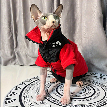 Veste Zippée Épaisse pour Chats Sans Poils — 6 tailles disponibles
