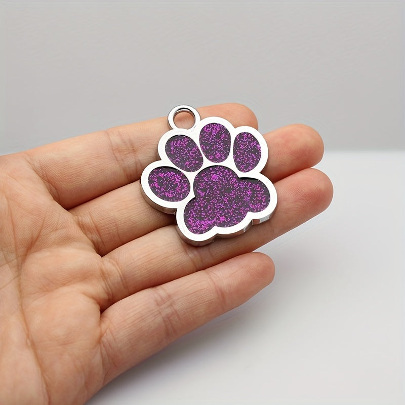 Médaille Patte colorée pour collier de Chien