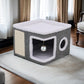 Maison Cube Multifonction pour Chats avec Aire de Jeu