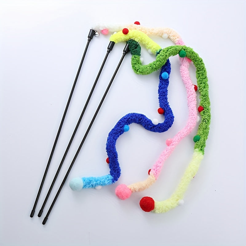 Canne à Plumes Souple avec Serpent en Peluche pour Chat