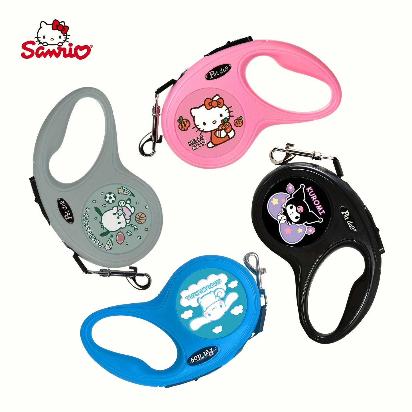 Laisse Rétractable Sanrio pour Chiens et Chats – 4 Modèles