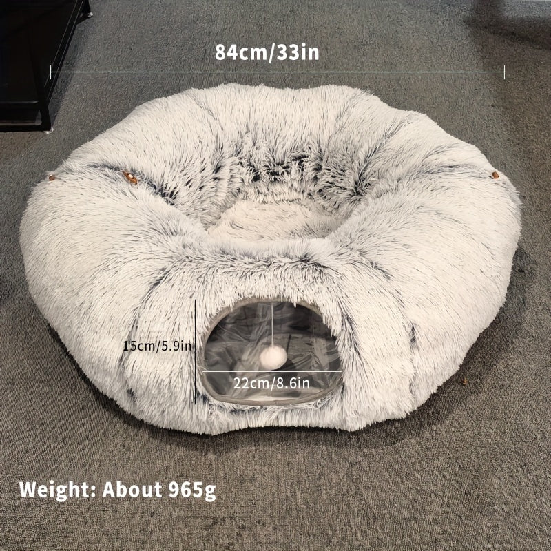 Tunnel et Panier Douillet pour Chats en Peluche