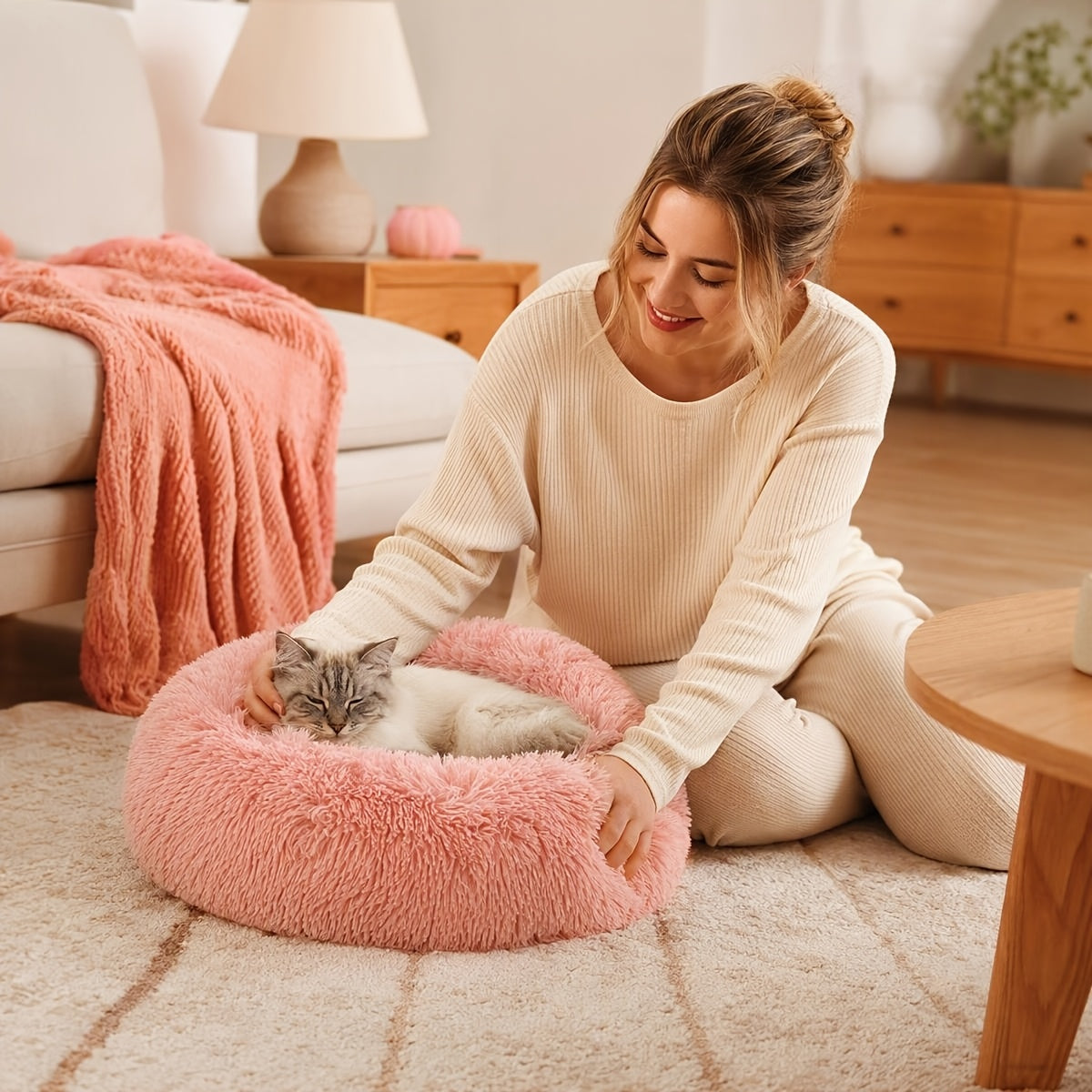 Panier apaisant rond pour grand chien — photo du produit