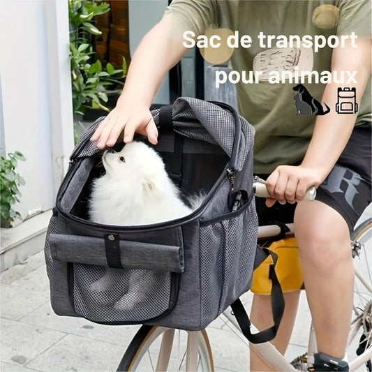 Sac vélo avant pour chien et chat avec sangles et poches