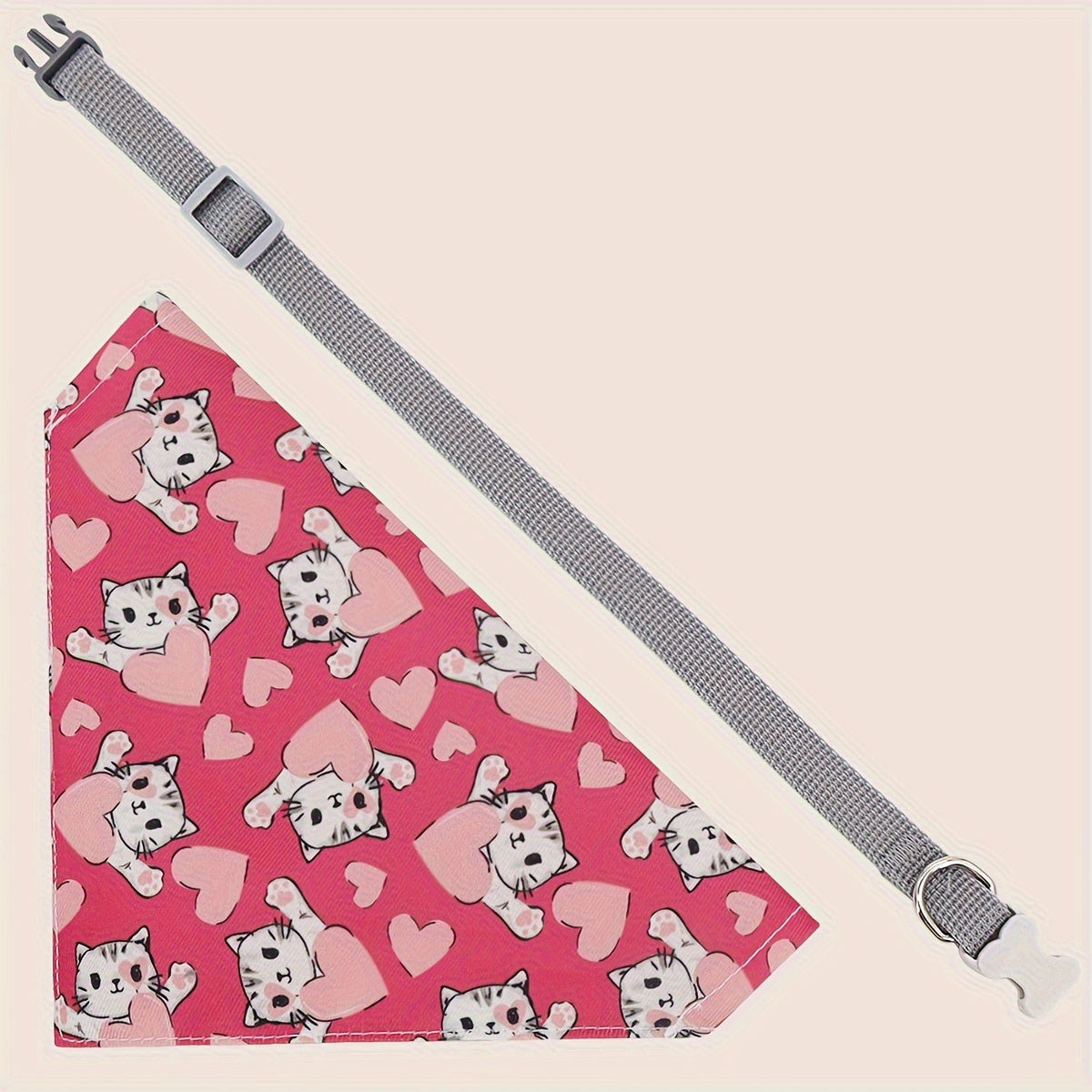 Bandana Nœud Cartoon pour Chiens avec Fermeture Sécurisée
