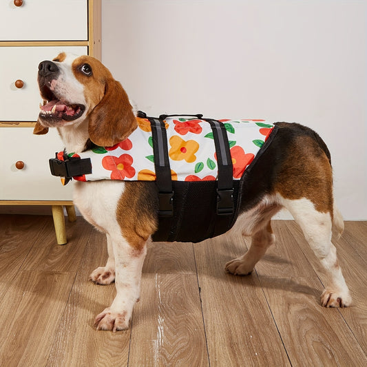 Gilet de Sauvetage Floral pour Chiens et Chats