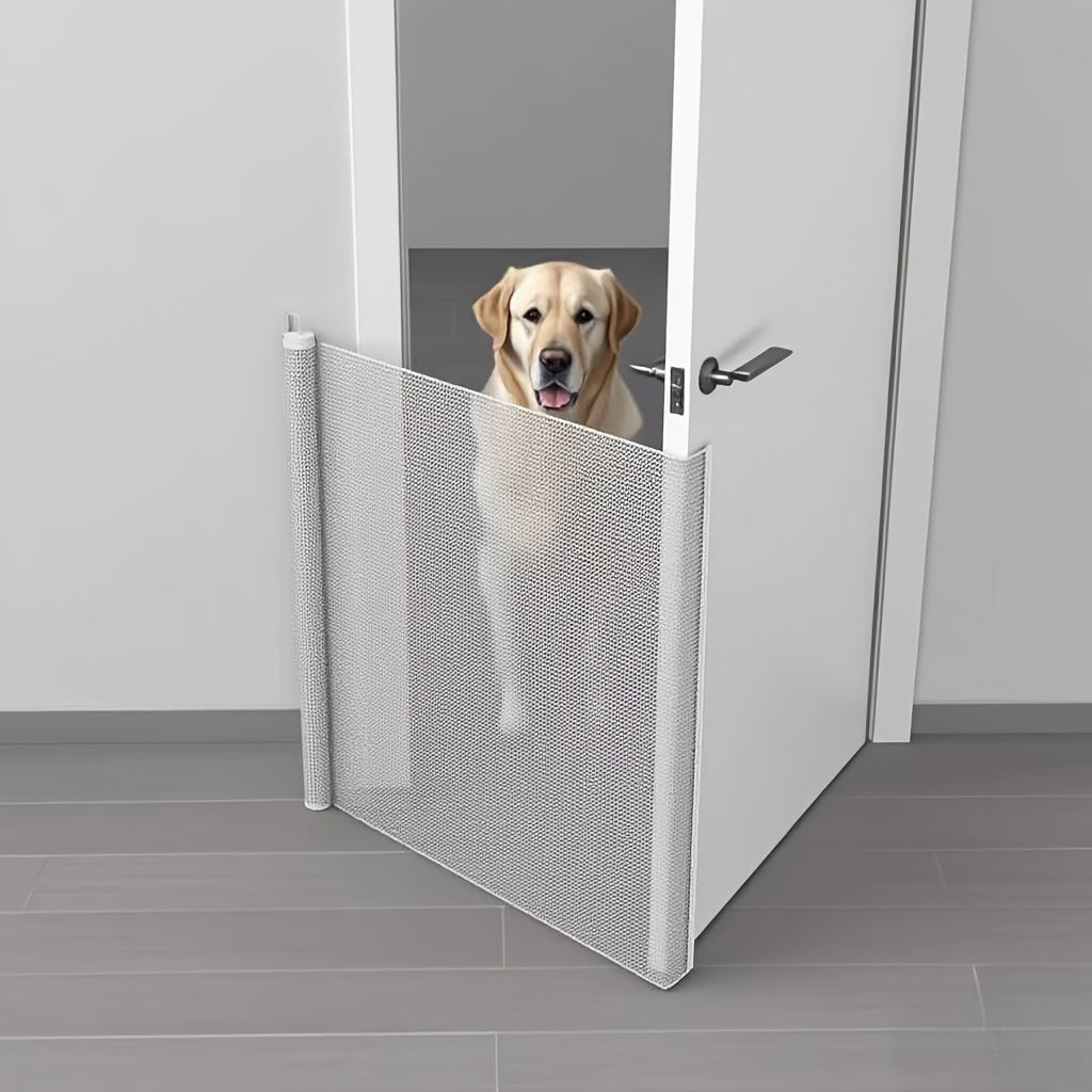 Barrière Rétractable à Maille Blanche pour Chiens