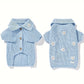 Pull Tricoté avec Boutons Fleur pour Chiens et Chats – Cardigan Rose ou Bleu à Col Replié