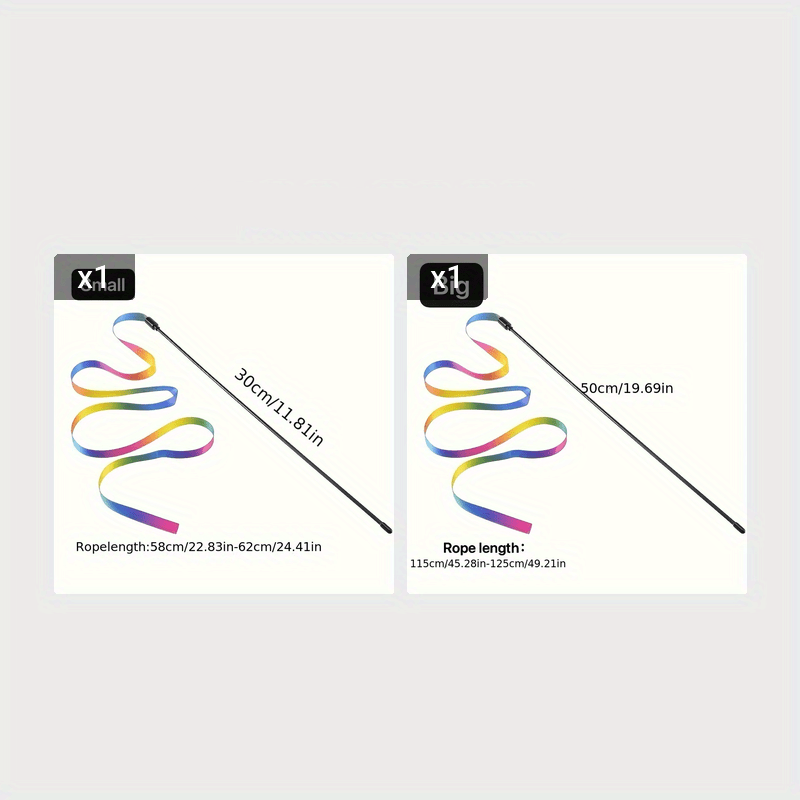 Baguette Arc-en-Ciel avec Ruban pour Chat – Jouet Interactif Sans Piles