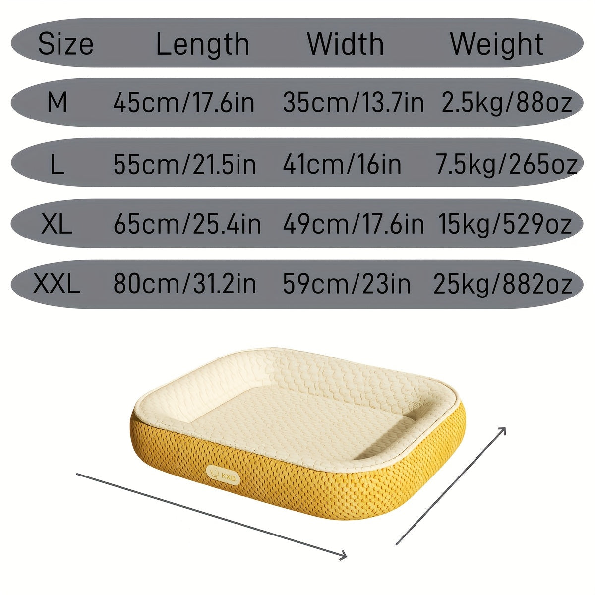 Lit rafraîchissant rectangulaire pour Chien et Chat