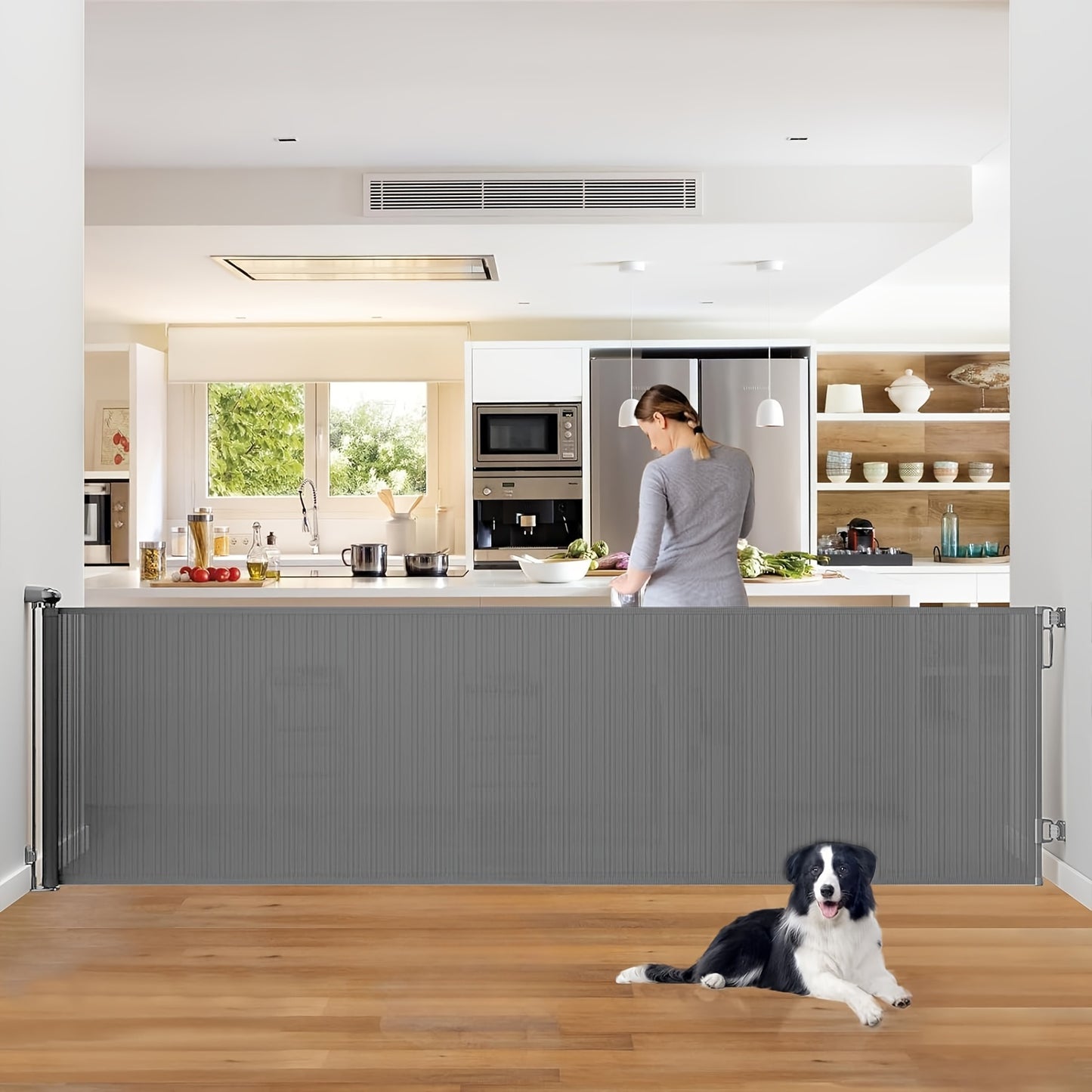 Barrière de Sécurité Rétractable pour Animaux – Maille PVC