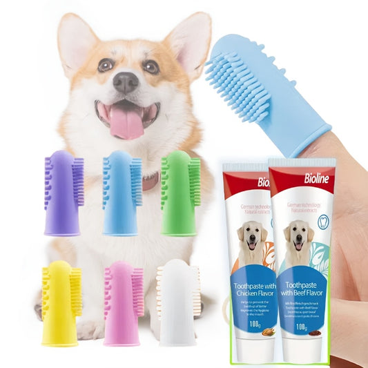 Kit Dentaire Silicone PetSmile avec Dentifrice Bioline