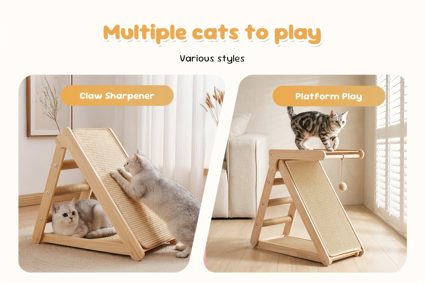 Griffoir pour chat avec plateforme d'escalade — taille unique