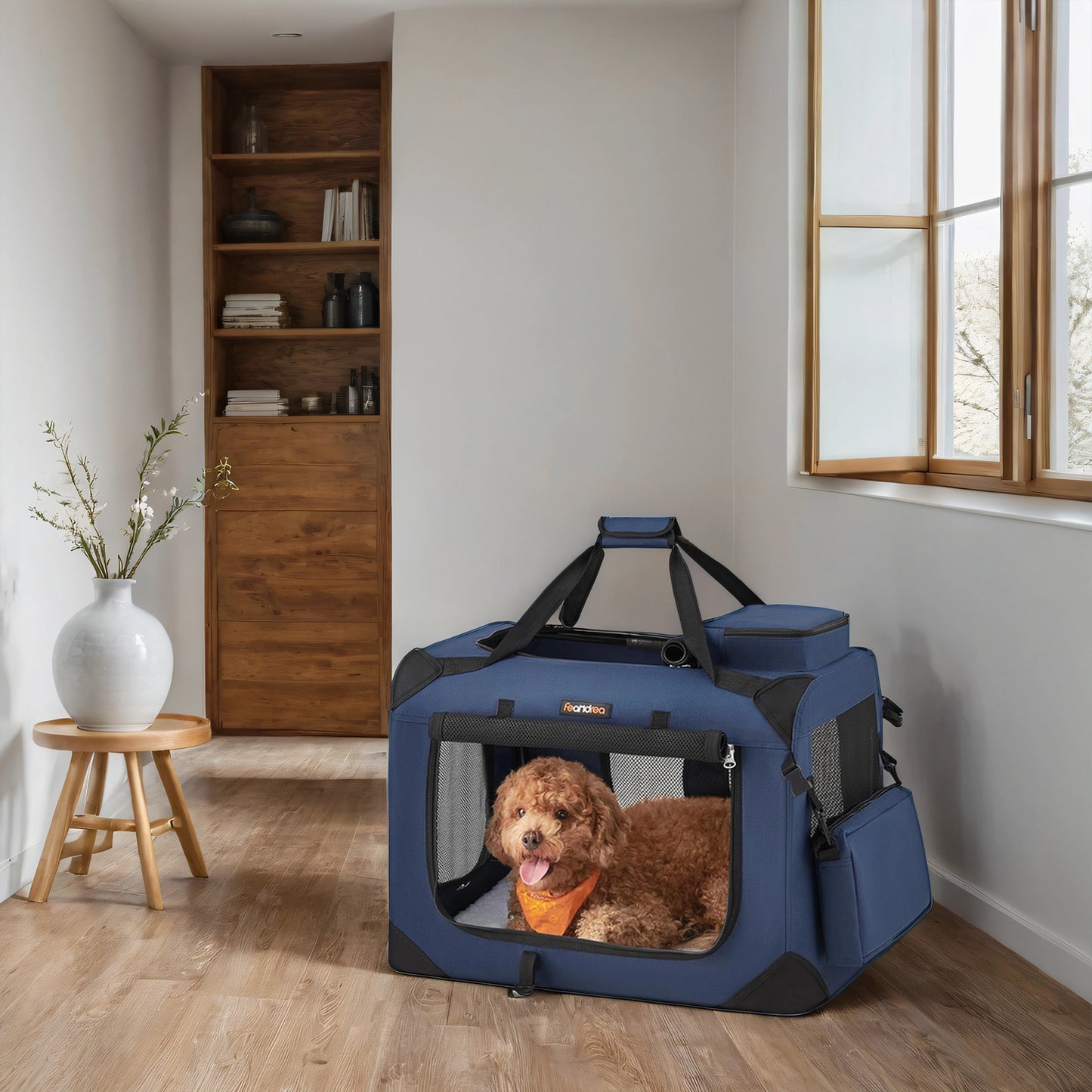 Cage de Transport Pliable en Tissu Oxford pour Chien